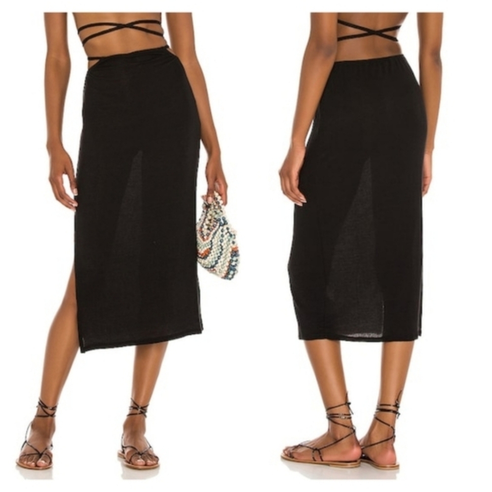 WeWoreWhat NWT Black Cutout Midi Skirt Size XL